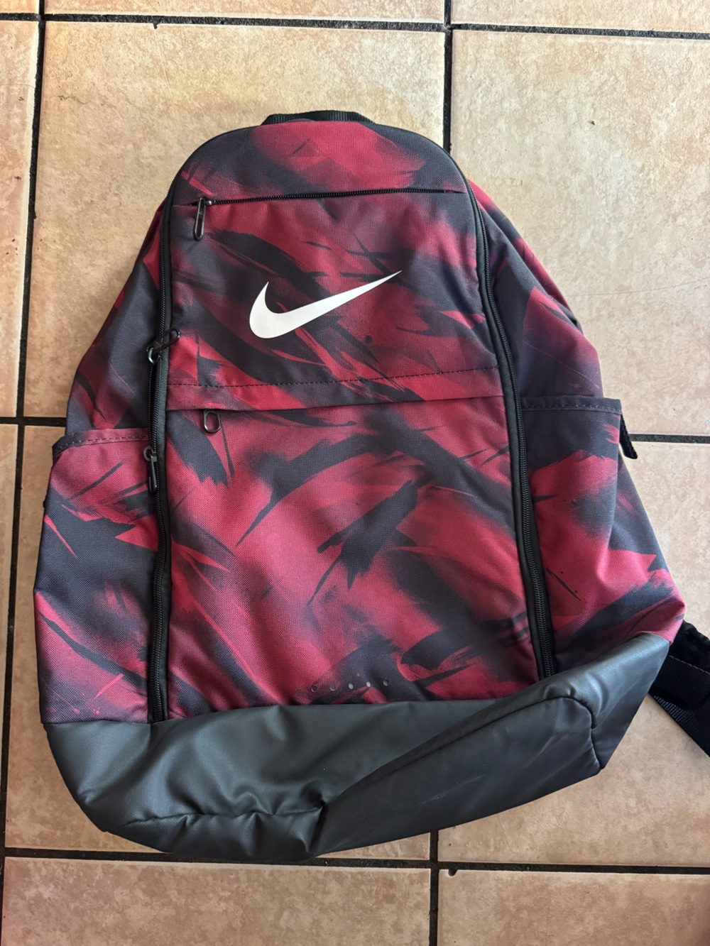 Nike Red and Black Men’s Backpack with White Swoosh